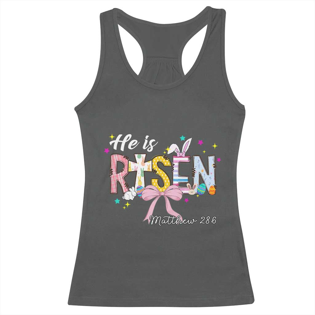 He Is Risen Racerback Tank Top Jesus Christian Happy Easter Coquette Cross