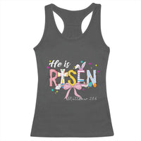 He Is Risen Racerback Tank Top Jesus Christian Happy Easter Coquette Cross