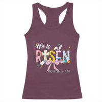 He Is Risen Racerback Tank Top Jesus Christian Happy Easter Coquette Cross