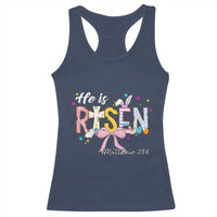 He Is Risen Racerback Tank Top Jesus Christian Happy Easter Coquette Cross