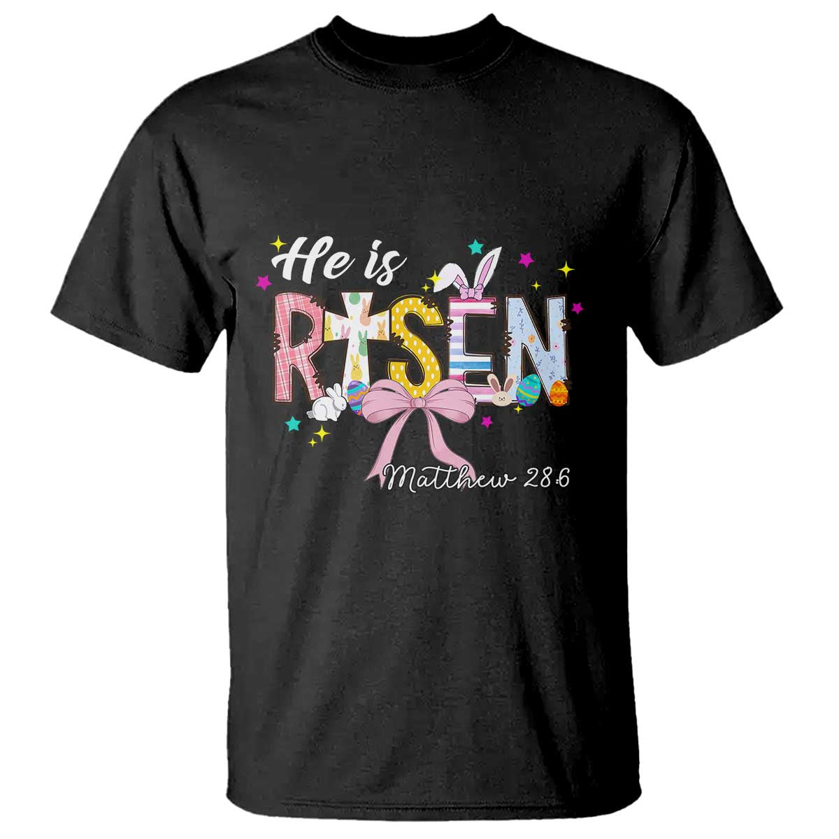 He Is Risen T Shirt Jesus Christian Happy Easter Coquette Cross