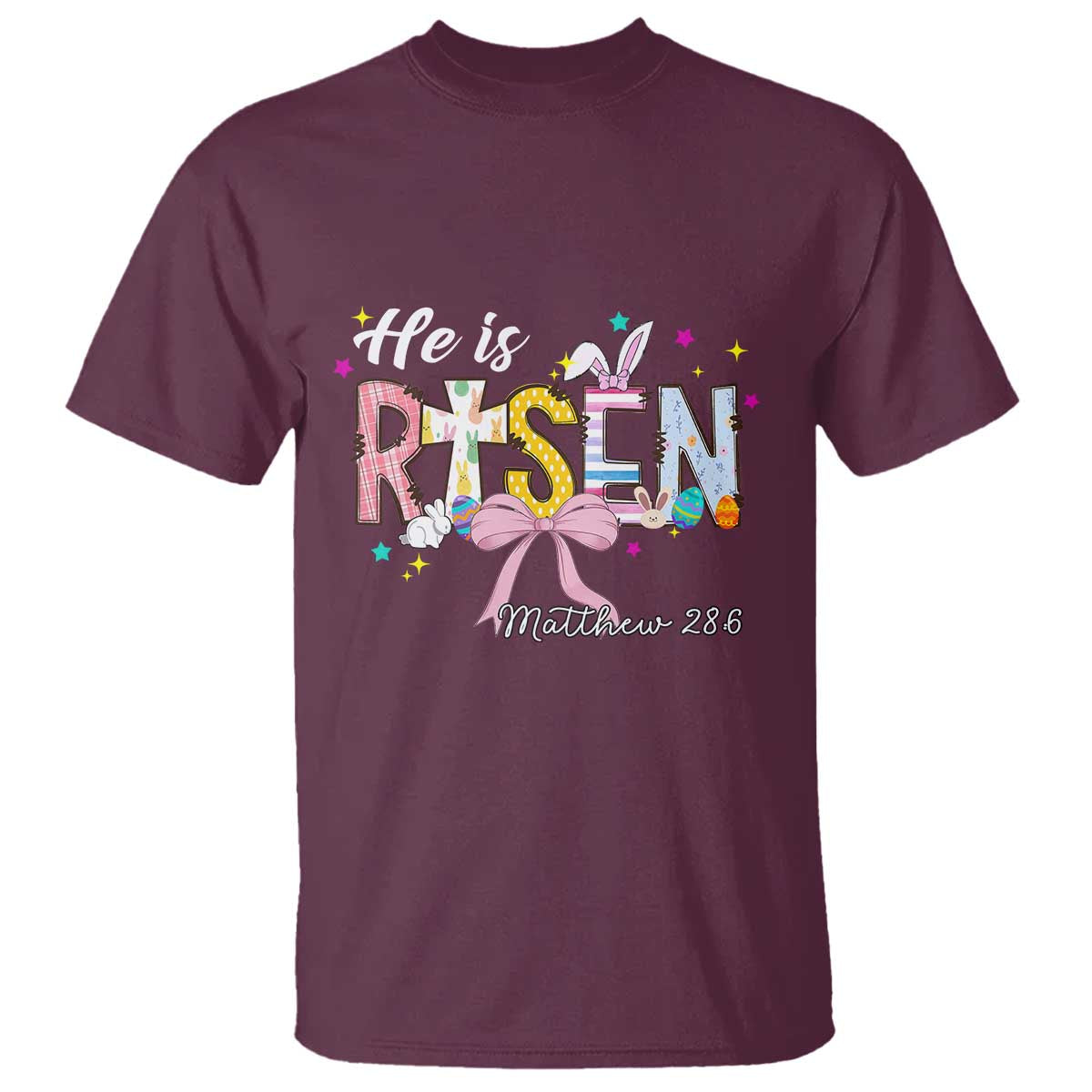 He Is Risen T Shirt Jesus Christian Happy Easter Coquette Cross