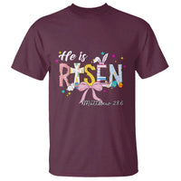 He Is Risen T Shirt Jesus Christian Happy Easter Coquette Cross
