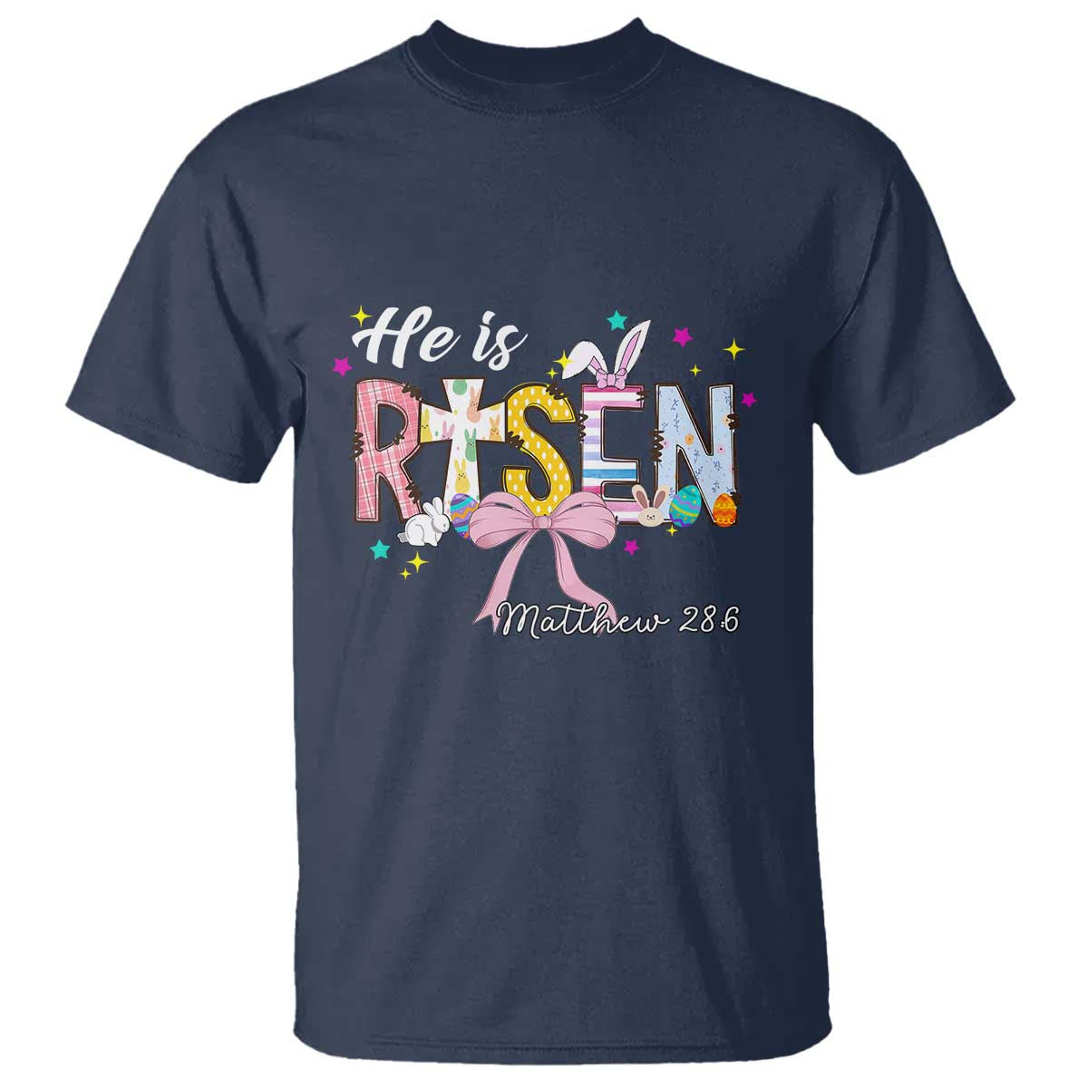 He Is Risen T Shirt Jesus Christian Happy Easter Coquette Cross