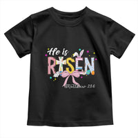 He Is Risen Toddler T Shirt Jesus Christian Happy Easter Coquette Cross