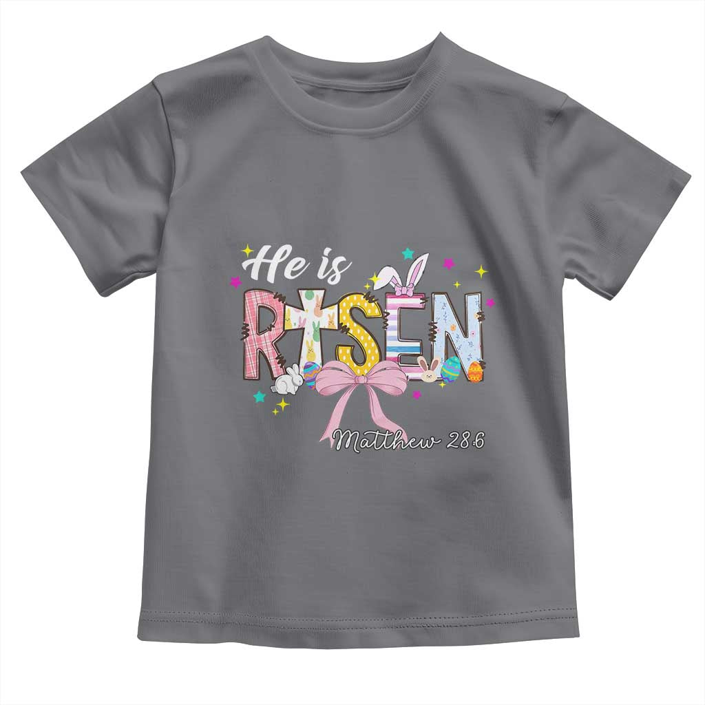 He Is Risen Toddler T Shirt Jesus Christian Happy Easter Coquette Cross