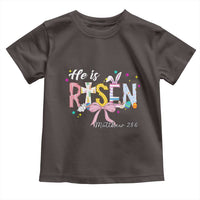 He Is Risen Toddler T Shirt Jesus Christian Happy Easter Coquette Cross