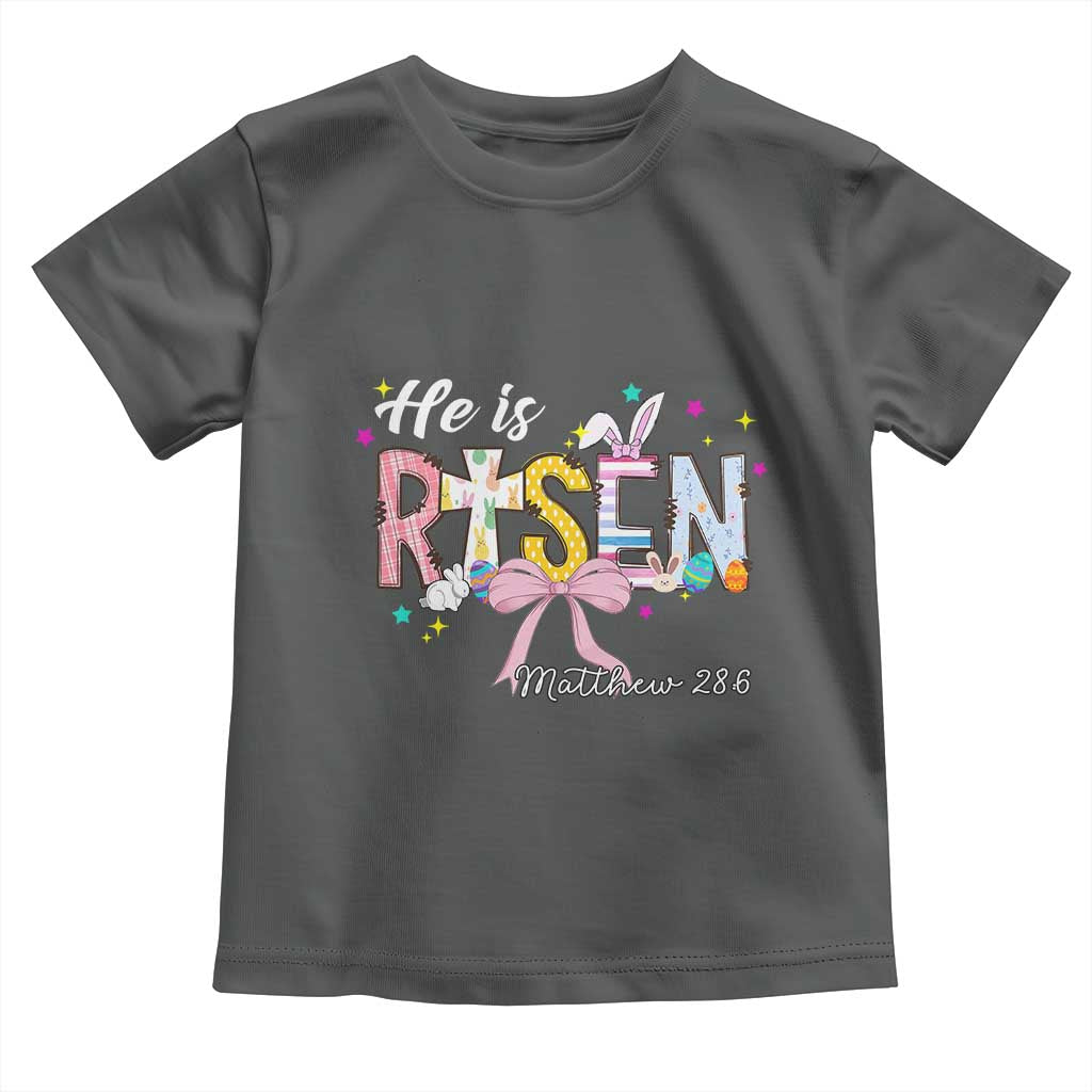 He Is Risen Toddler T Shirt Jesus Christian Happy Easter Coquette Cross
