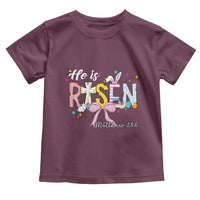 He Is Risen Toddler T Shirt Jesus Christian Happy Easter Coquette Cross