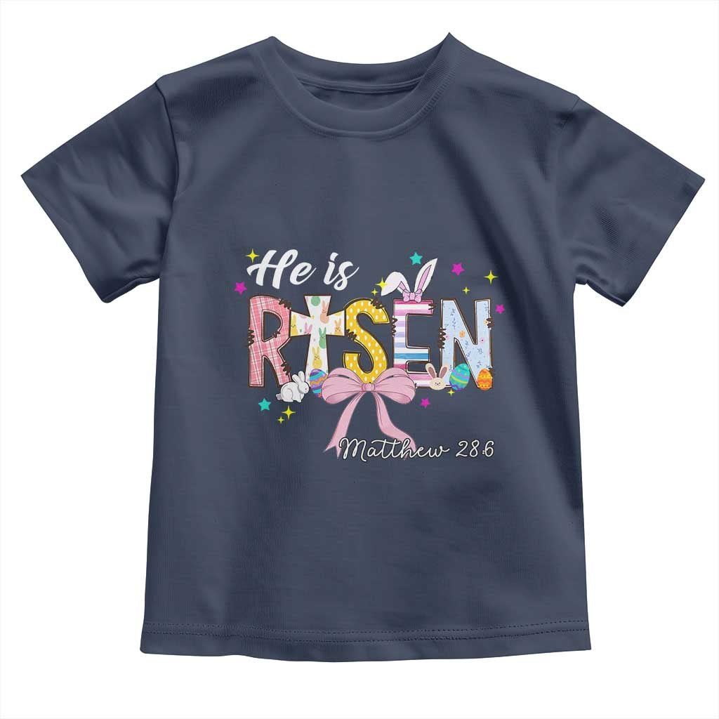 He Is Risen Toddler T Shirt Jesus Christian Happy Easter Coquette Cross