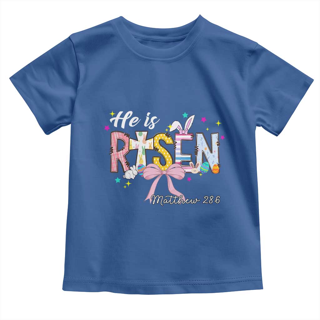 He Is Risen Toddler T Shirt Jesus Christian Happy Easter Coquette Cross