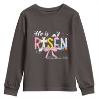He Is Risen Youth Sweatshirt Jesus Christian Happy Easter Coquette Cross