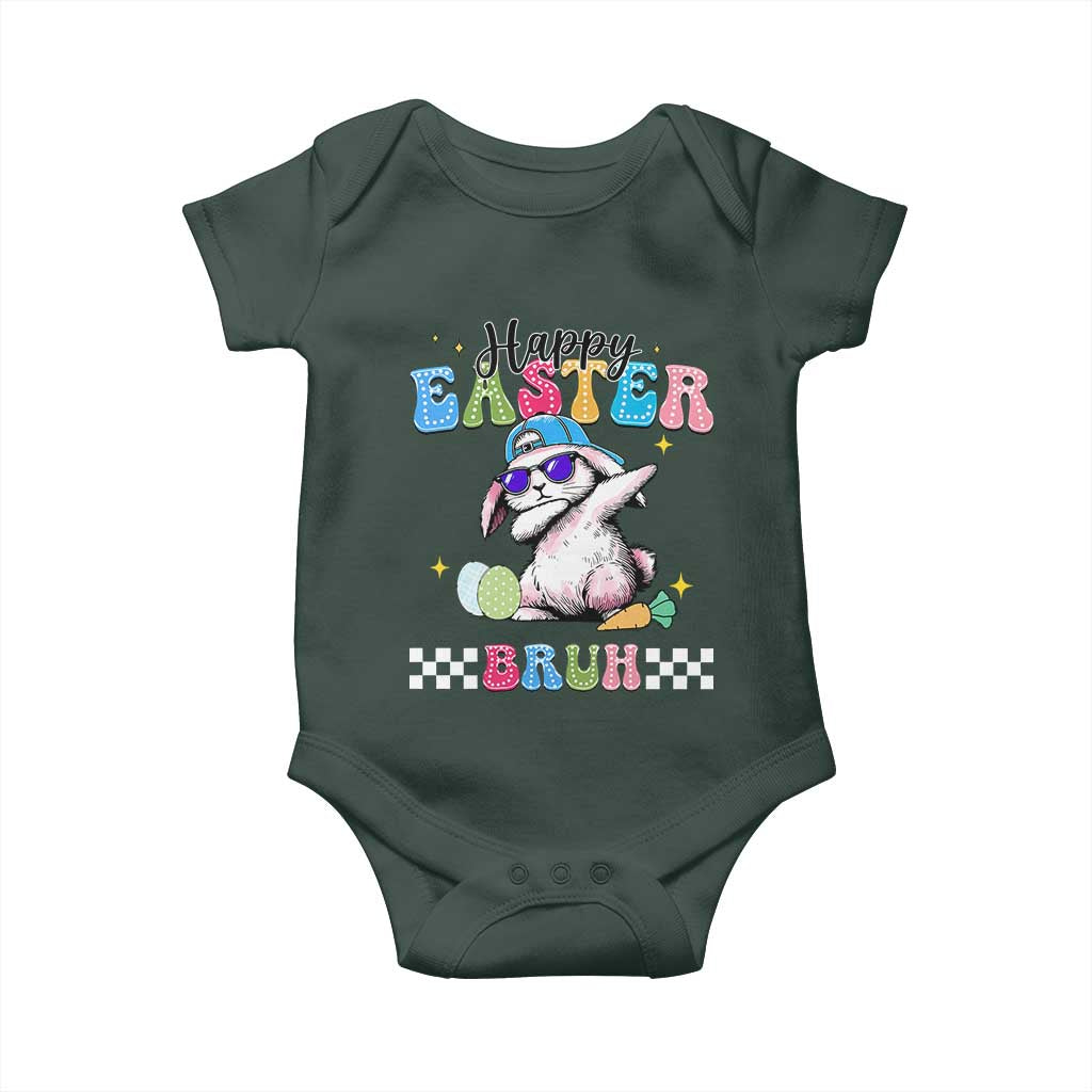 Happy Easter Bruh Baby Onesie Bunny Dabbing Rabbit Funny Kids Toddler Boys