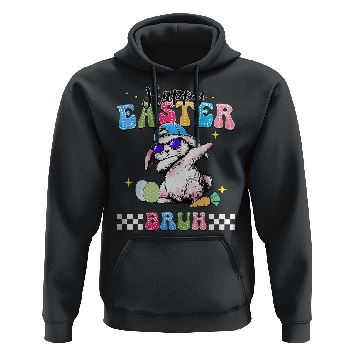 Happy Easter Bruh Hoodie Bunny Dabbing Rabbit Funny Kids Toddler Boys
