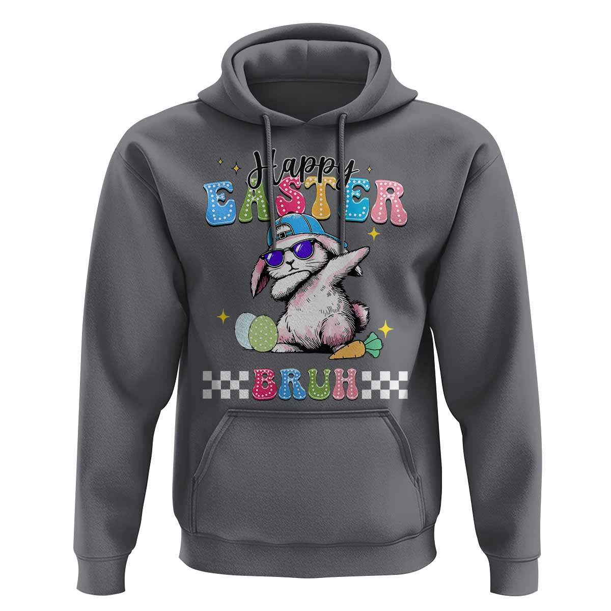 Happy Easter Bruh Hoodie Bunny Dabbing Rabbit Funny Kids Toddler Boys