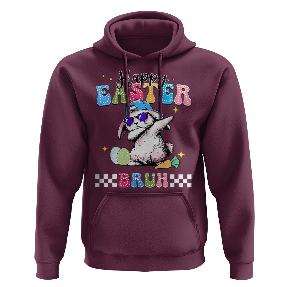 Happy Easter Bruh Hoodie Bunny Dabbing Rabbit Funny Kids Toddler Boys