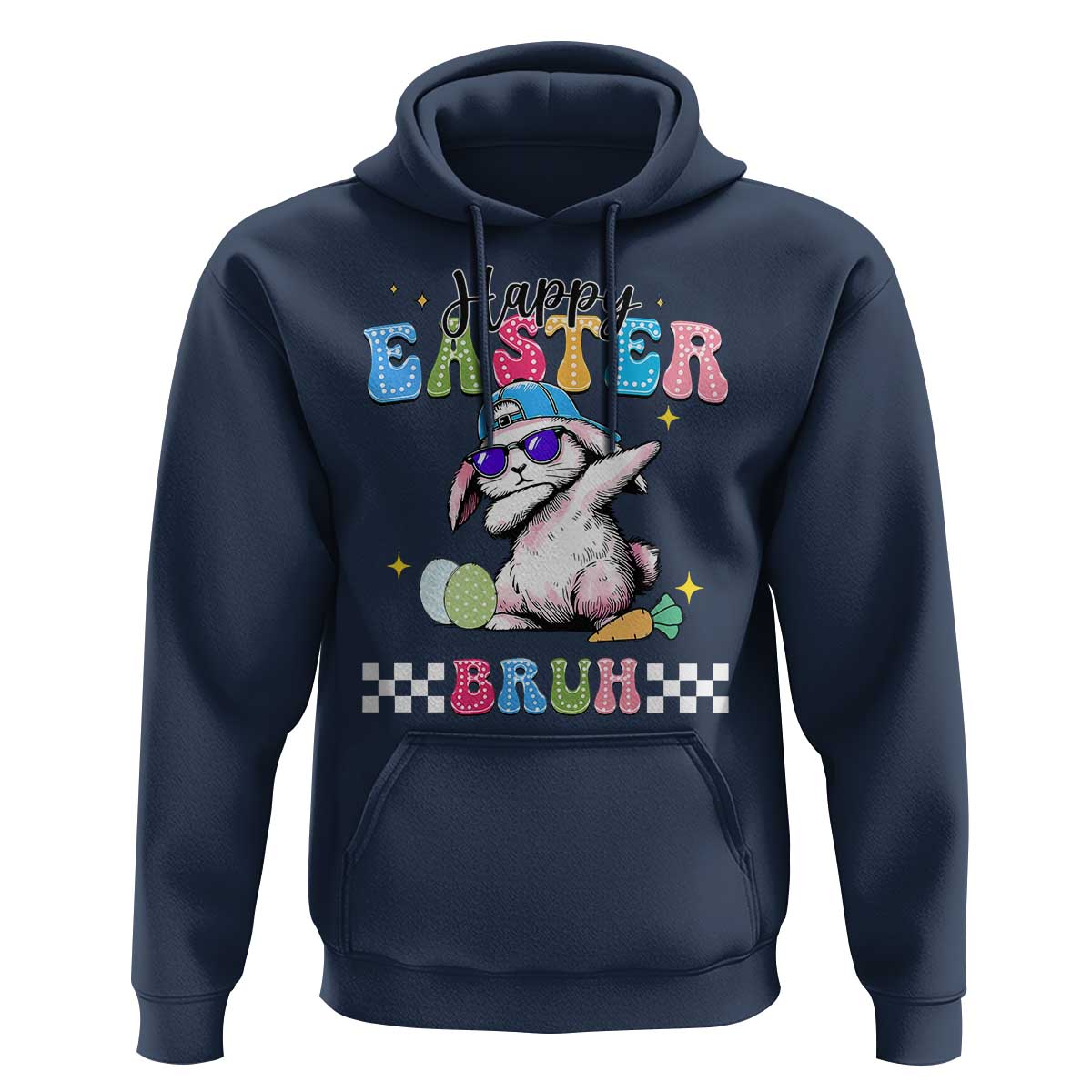 Happy Easter Bruh Hoodie Bunny Dabbing Rabbit Funny Kids Toddler Boys