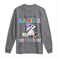Happy Easter Bruh Long Sleeve Shirt Bunny Dabbing Rabbit Funny Kids Toddler Boys