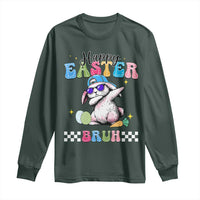 Happy Easter Bruh Long Sleeve Shirt Bunny Dabbing Rabbit Funny Kids Toddler Boys