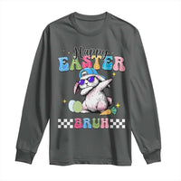 Happy Easter Bruh Long Sleeve Shirt Bunny Dabbing Rabbit Funny Kids Toddler Boys