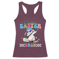 Happy Easter Bruh Racerback Tank Top Bunny Dabbing Rabbit Funny Kids Toddler Boys
