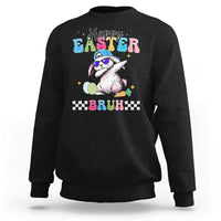Happy Easter Bruh Sweatshirt Bunny Dabbing Rabbit Funny Kids Toddler Boys