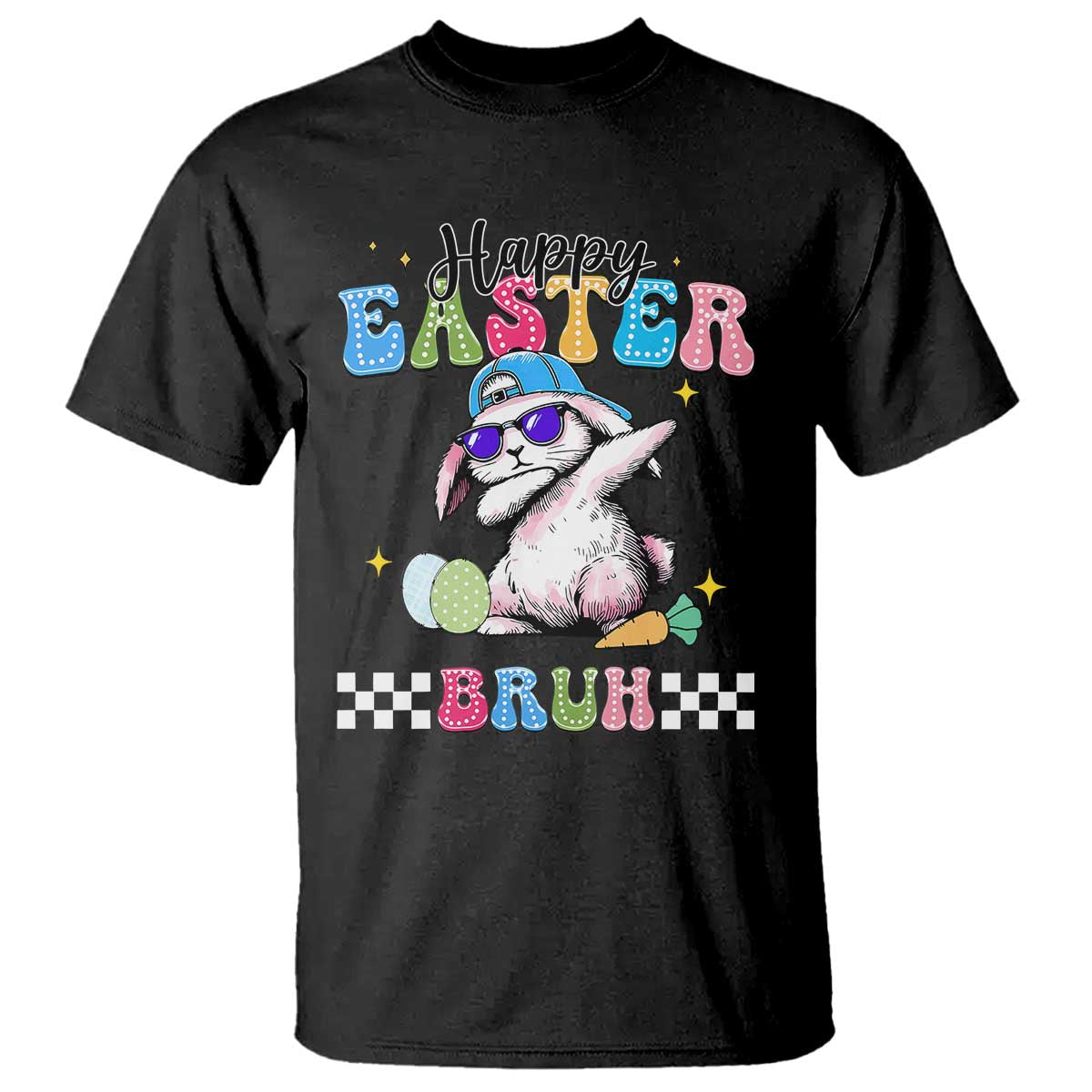 Happy Easter Bruh T Shirt Bunny Dabbing Rabbit Funny Kids Toddler Boys