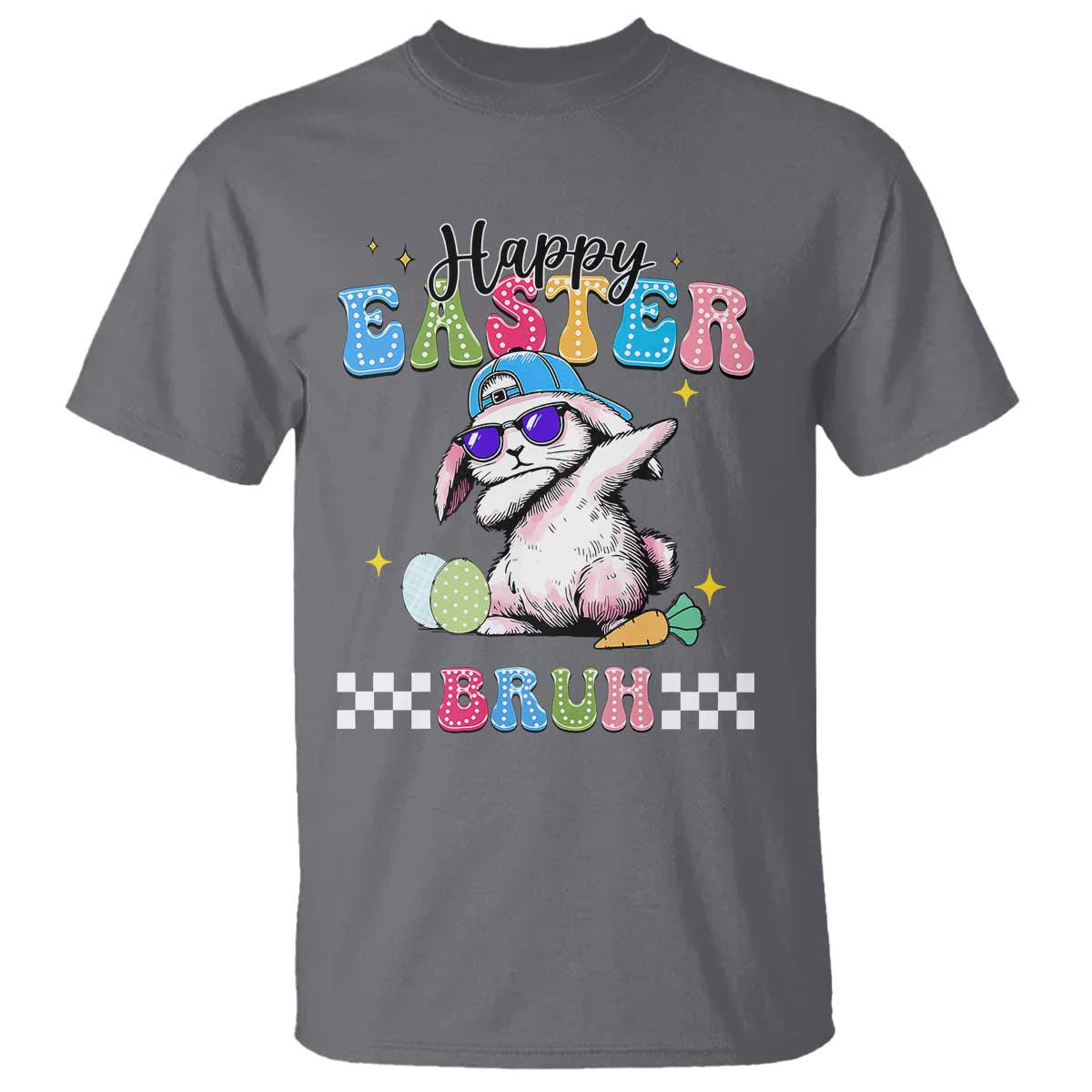 Happy Easter Bruh T Shirt Bunny Dabbing Rabbit Funny Kids Toddler Boys