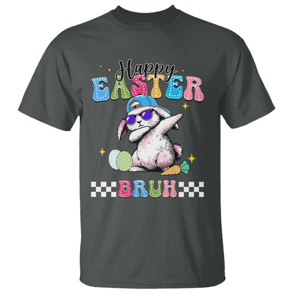 Happy Easter Bruh T Shirt Bunny Dabbing Rabbit Funny Kids Toddler Boys