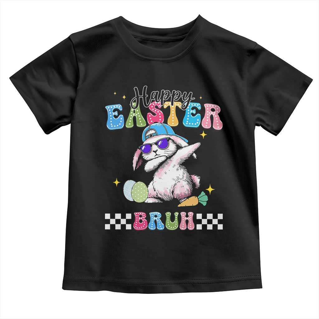Happy Easter Bruh Toddler T Shirt Bunny Dabbing Rabbit Funny Kids Toddler Boys
