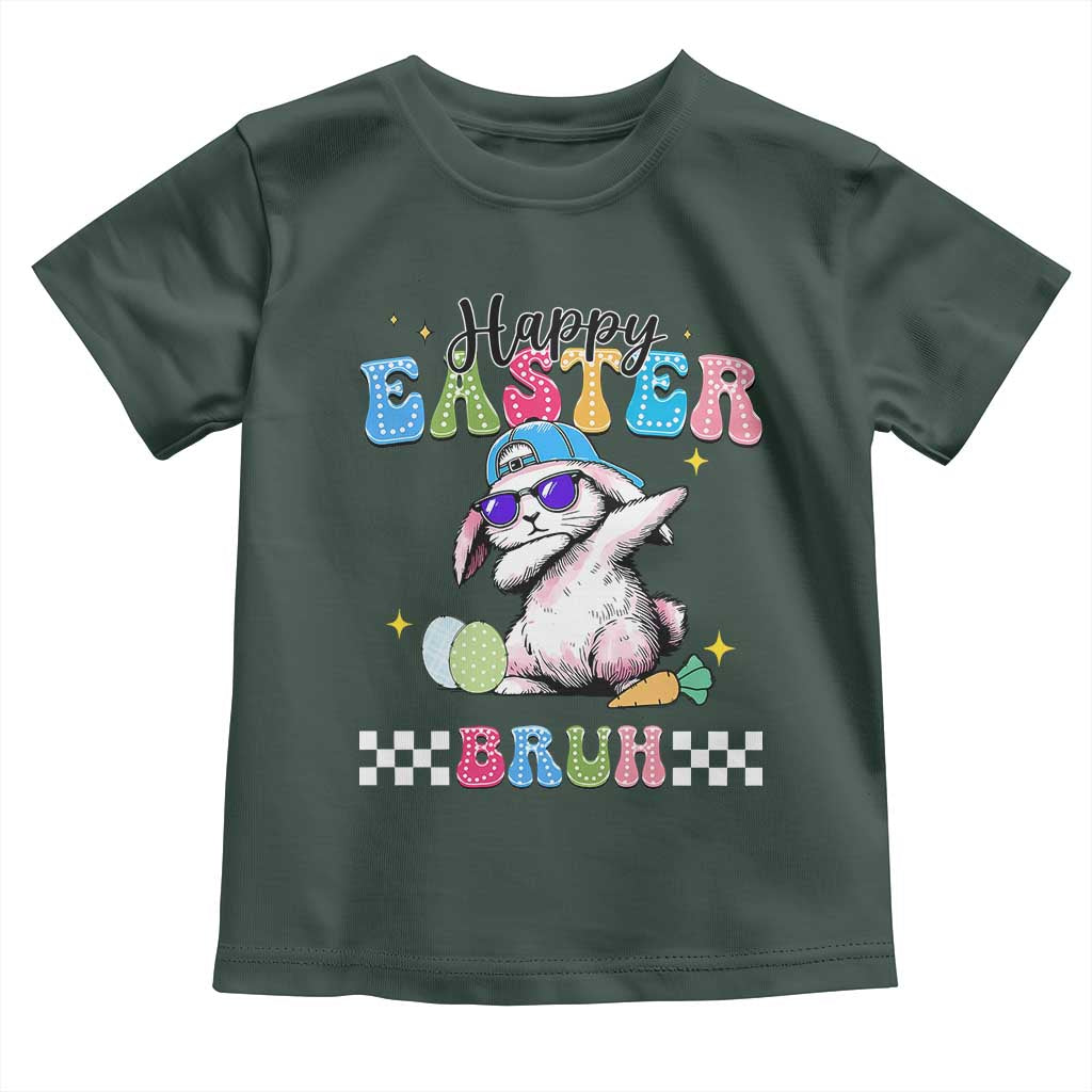 Happy Easter Bruh Toddler T Shirt Bunny Dabbing Rabbit Funny Kids Toddler Boys