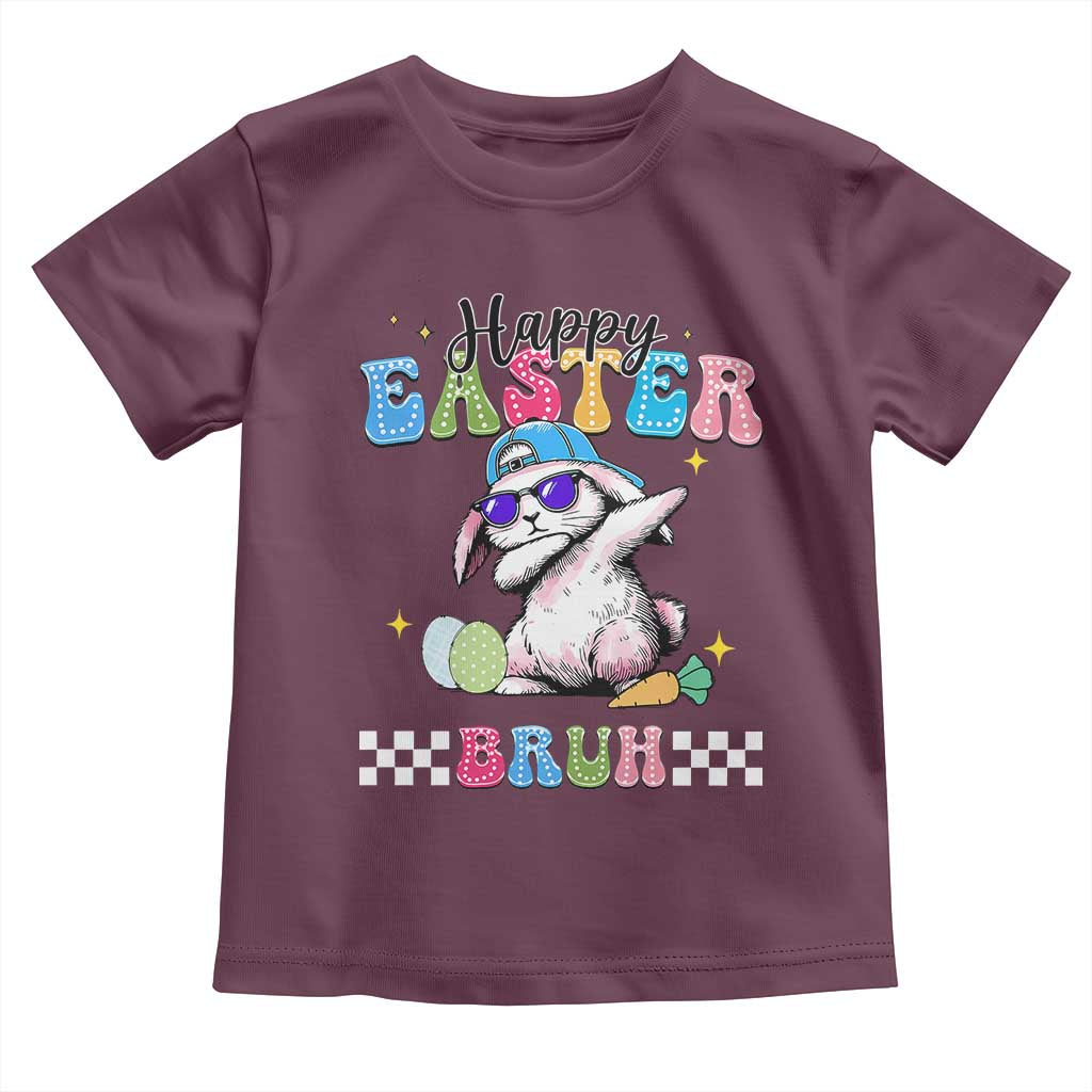 Happy Easter Bruh Toddler T Shirt Bunny Dabbing Rabbit Funny Kids Toddler Boys