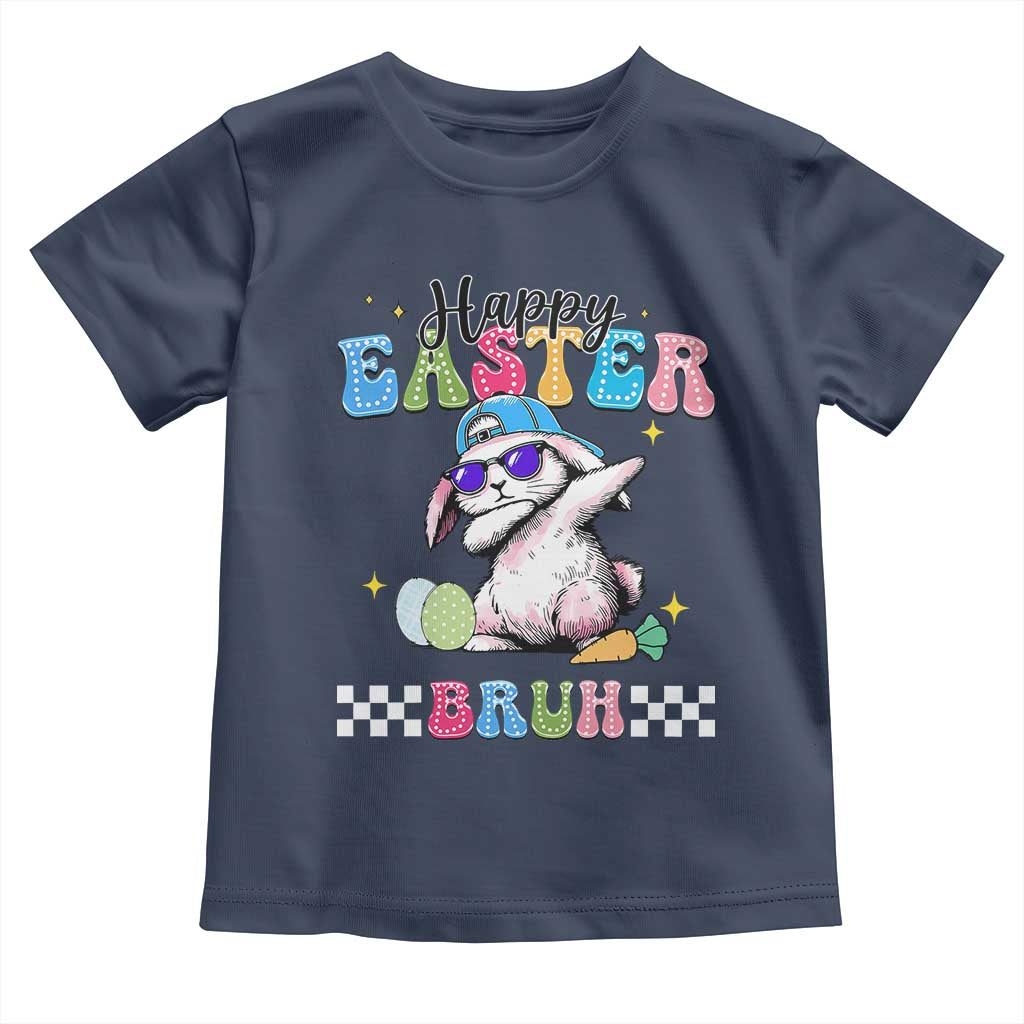 Happy Easter Bruh Toddler T Shirt Bunny Dabbing Rabbit Funny Kids Toddler Boys