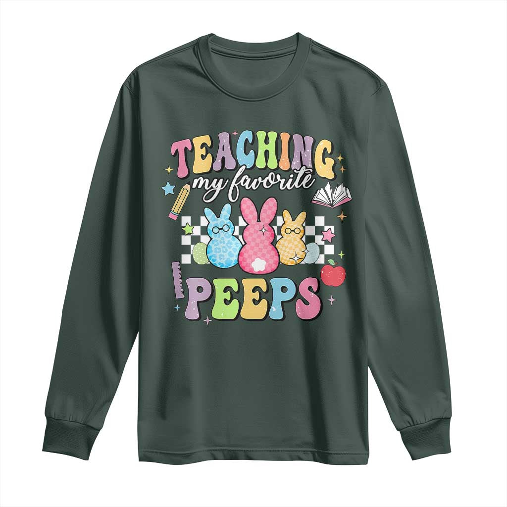 Easter Teacher Long Sleeve Shirt Teaching My Favorire Peeps