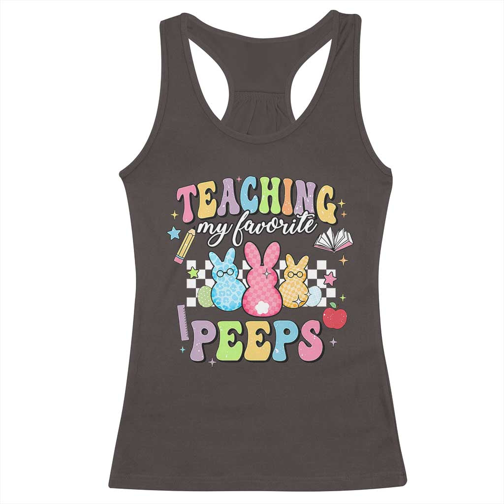 Easter Teacher Racerback Tank Top Teaching My Favorire Peeps