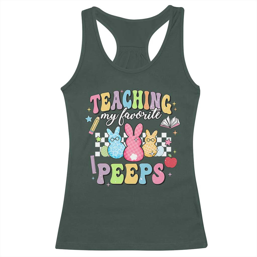 Easter Teacher Racerback Tank Top Teaching My Favorire Peeps