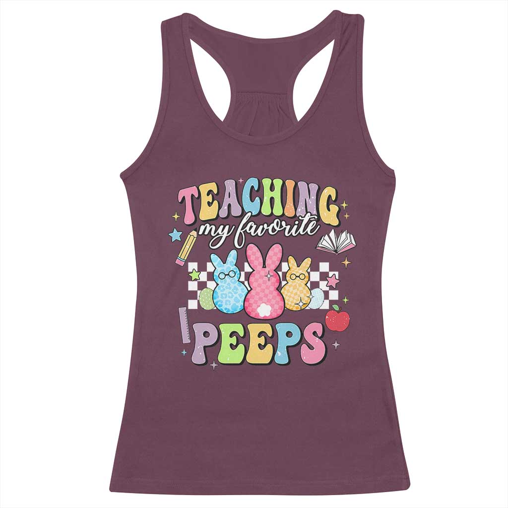 Easter Teacher Racerback Tank Top Teaching My Favorire Peeps