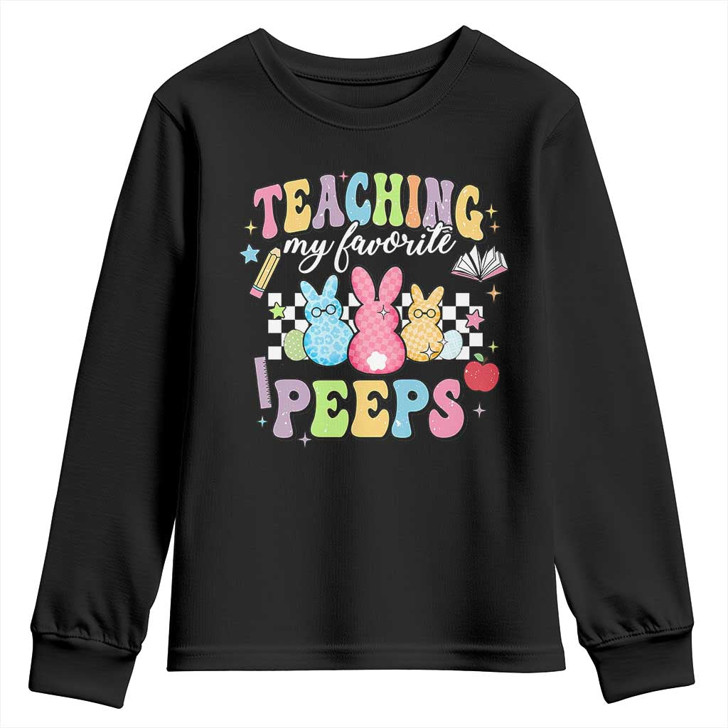 Easter Teacher Youth Sweatshirt Teaching My Favorire Peeps