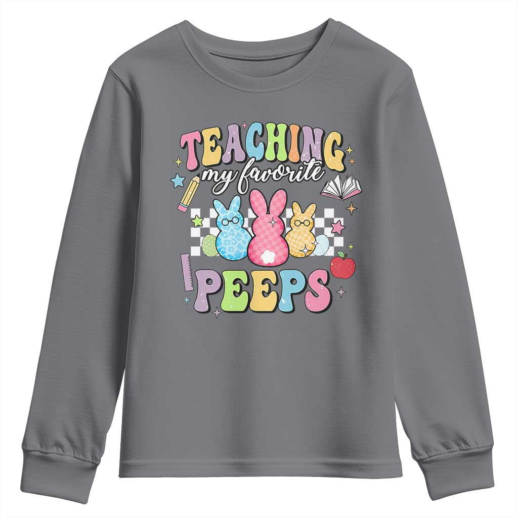 Easter Teacher Youth Sweatshirt Teaching My Favorire Peeps