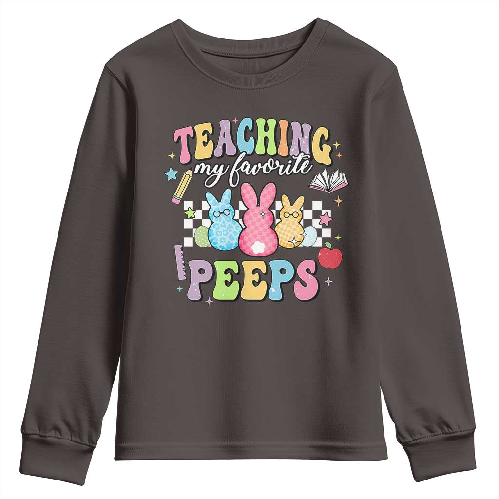 Easter Teacher Youth Sweatshirt Teaching My Favorire Peeps