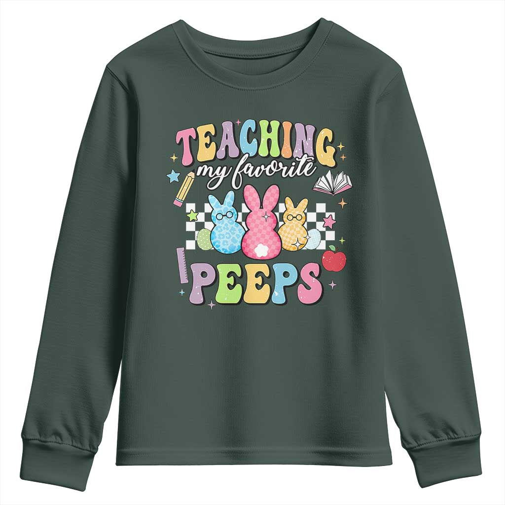 Easter Teacher Youth Sweatshirt Teaching My Favorire Peeps