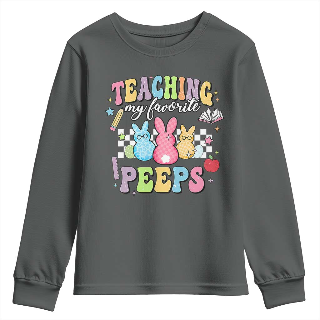 Easter Teacher Youth Sweatshirt Teaching My Favorire Peeps