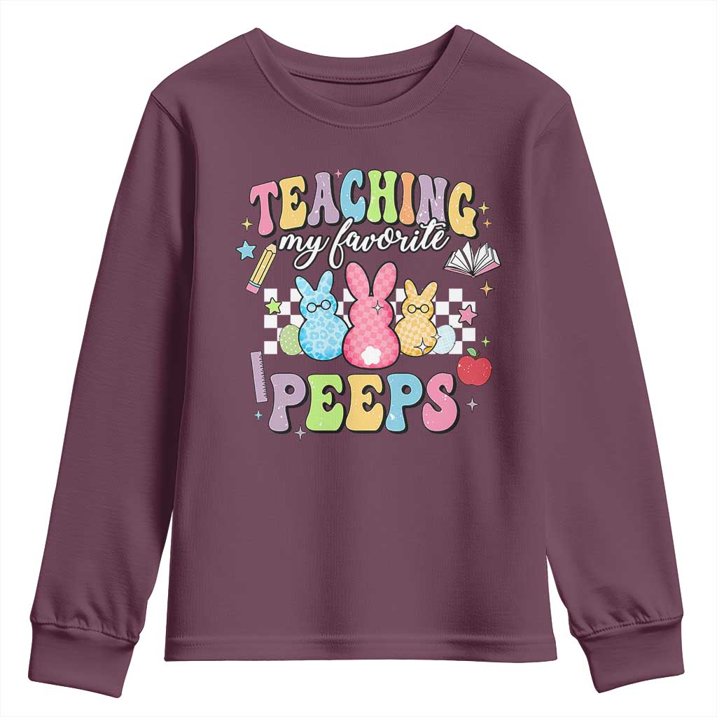 Easter Teacher Youth Sweatshirt Teaching My Favorire Peeps