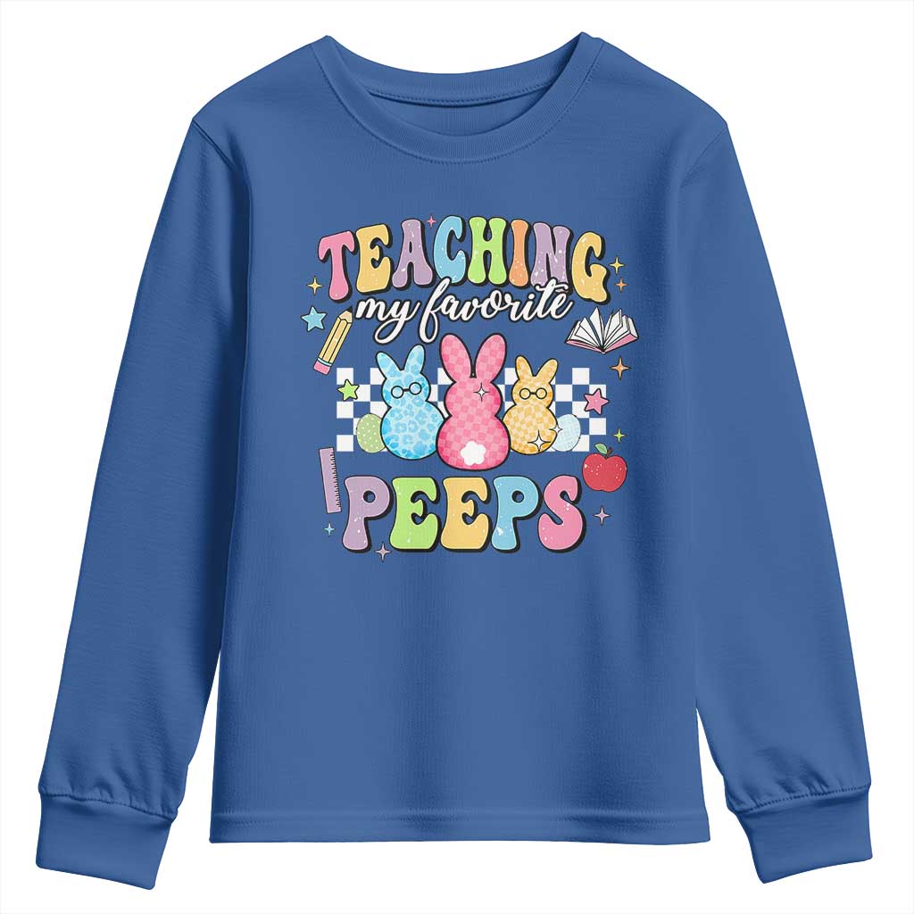 Easter Teacher Youth Sweatshirt Teaching My Favorire Peeps