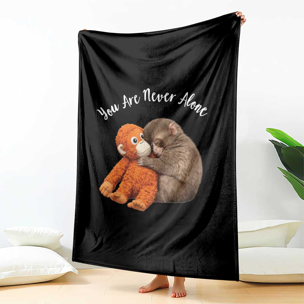 Viral Punch Monkey Throw Blanket Cute Baby Monkey With Plush Toy Animal Lovers