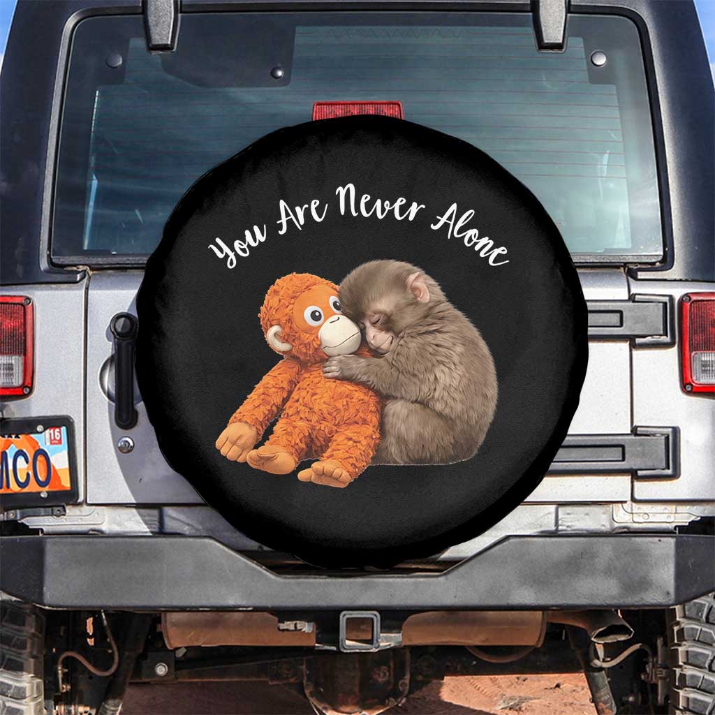 Viral Punch Monkey Spare Tire Cover Cute Baby Monkey With Plush Toy Animal Lovers
