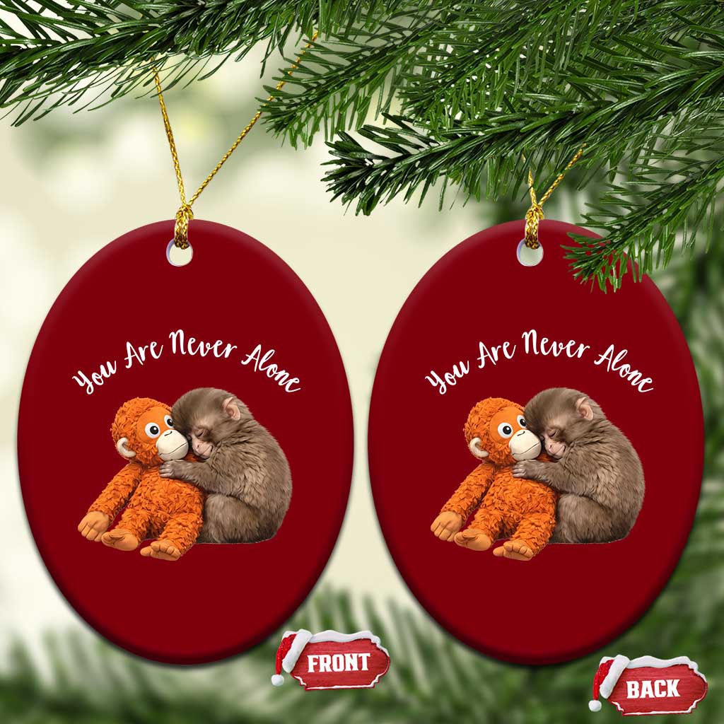Viral Punch Monkey Ceramic Ornament Cute Baby Monkey With Plush Toy Animal Lovers