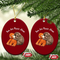 Viral Punch Monkey Ceramic Ornament Cute Baby Monkey With Plush Toy Animal Lovers