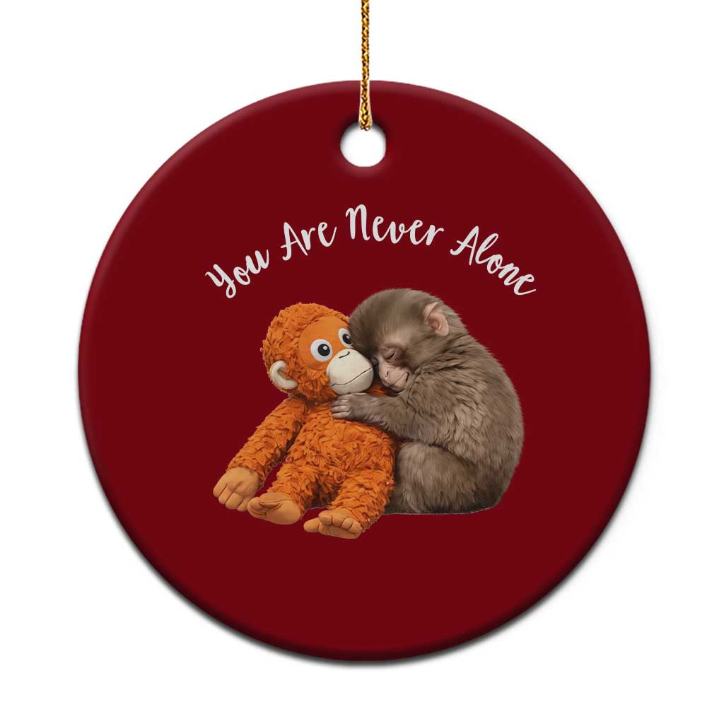 Viral Punch Monkey Ceramic Ornament Cute Baby Monkey With Plush Toy Animal Lovers