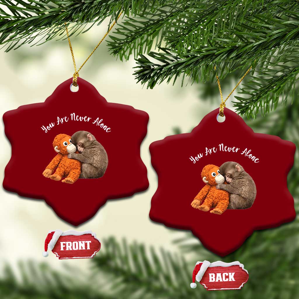 Viral Punch Monkey Ceramic Ornament Cute Baby Monkey With Plush Toy Animal Lovers